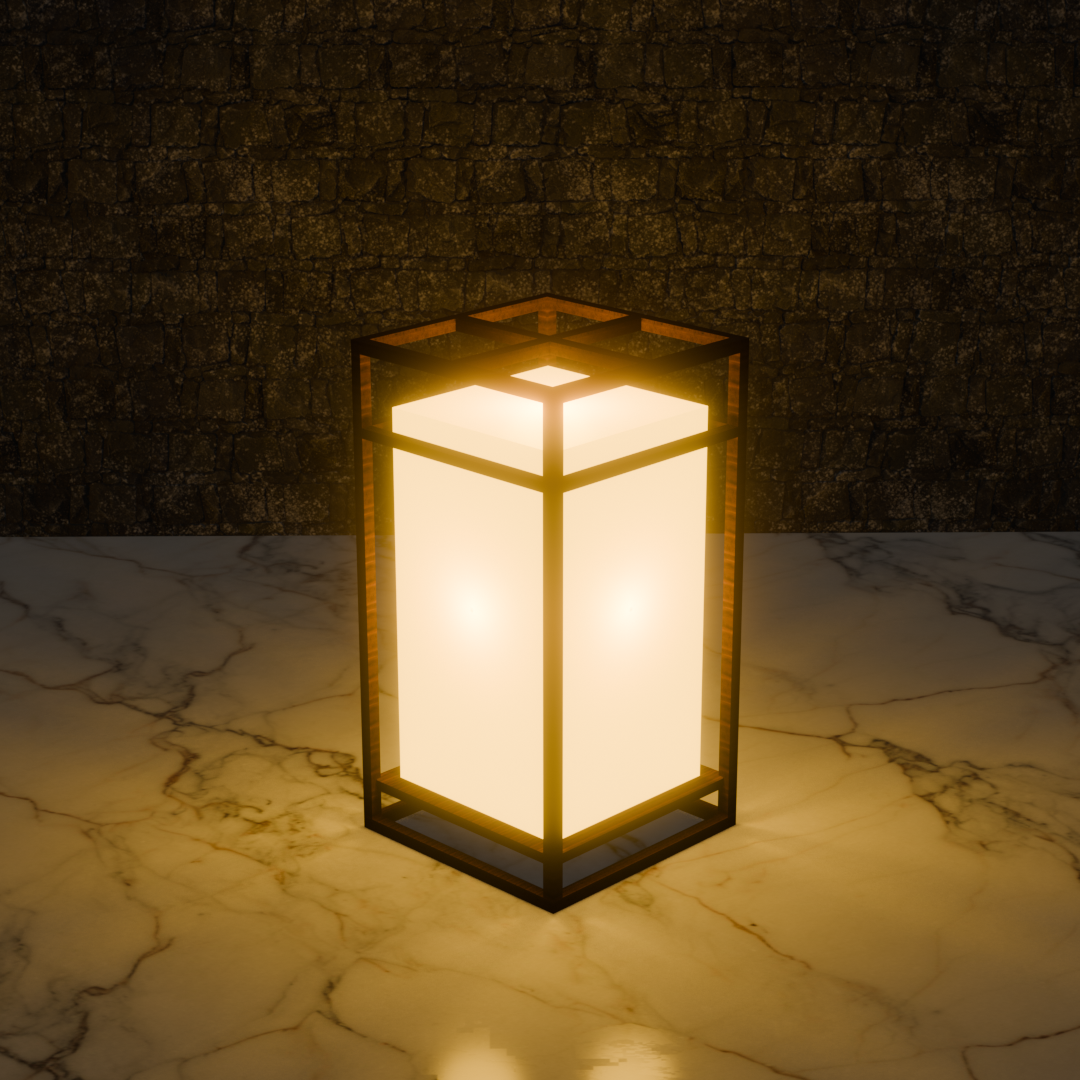 Japanese Styled Lantern with Emissive Lighting